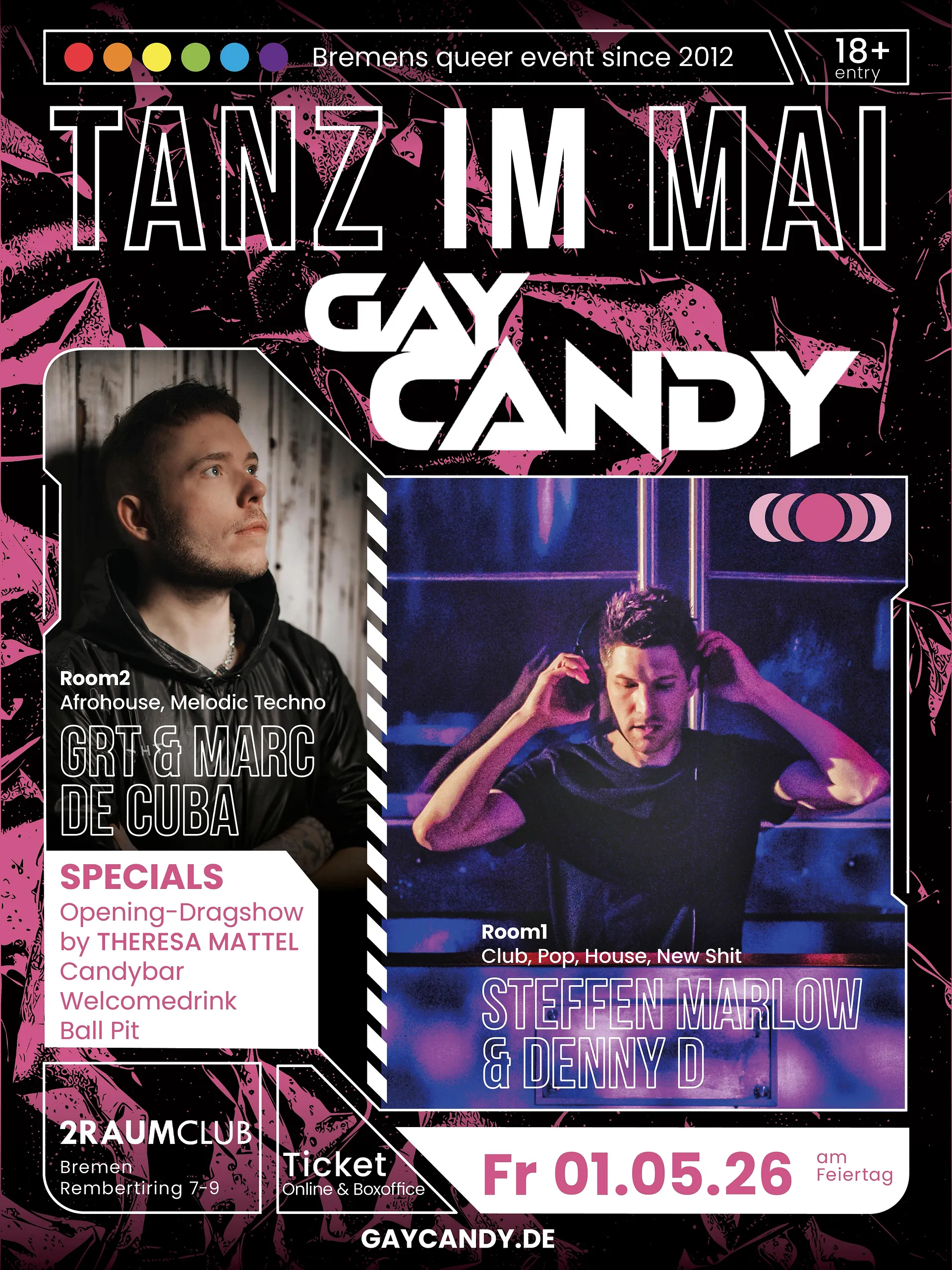 GAYCANDY - Tanz im Mai - 2RAUMCLUB Bremen